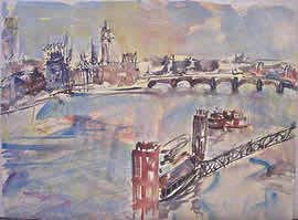 watercolour, Thames Jetty