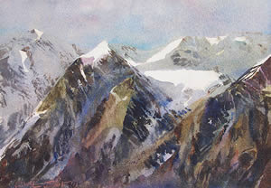 Alps at St Veran, watercolor