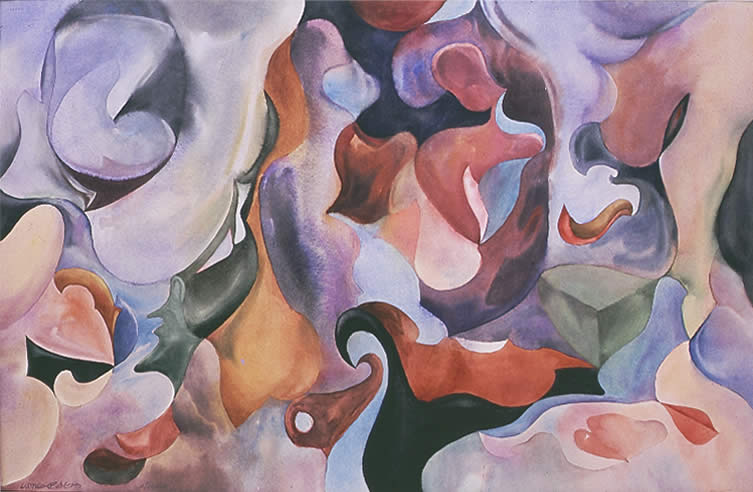 Abstract watercolor, Sotto Voce, by Wayne A Roberts