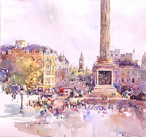 watercolour, Trafalgar Square