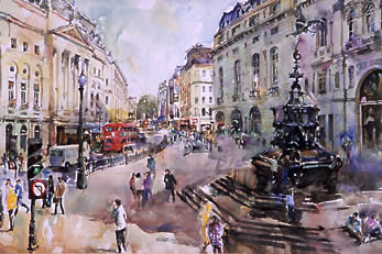 watercolour, Piccadilly Circus